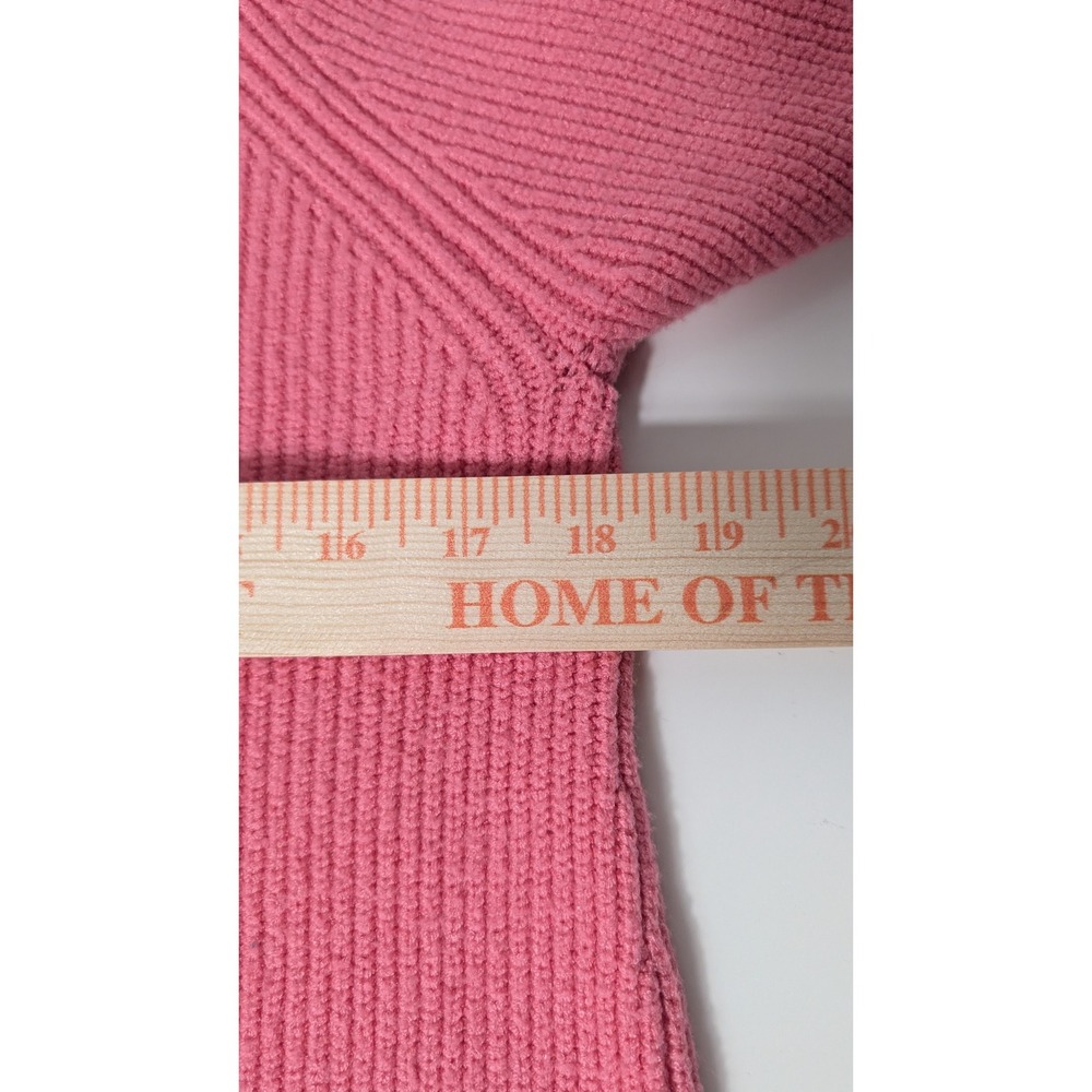 Tahari Pink Knit Sweater‎ Women's Size S Long Sleeve Ribbed Crew Neck Coral - Picture 8 of 8